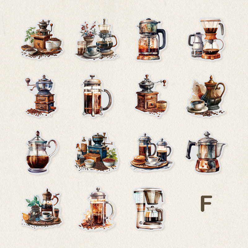 Coffee Diary Theme Stickers 30pcs
