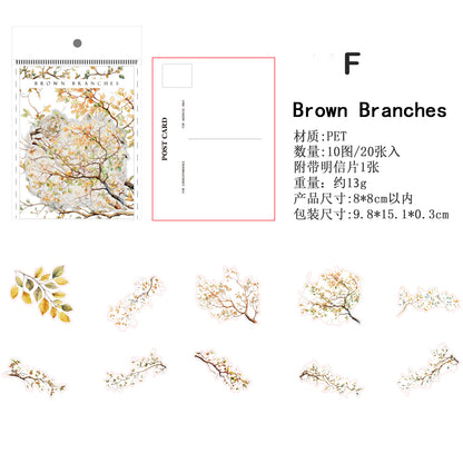 Branches and Leaves Sticker 20pcs