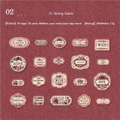 Collection Cloth Tags Stickers 20pcs