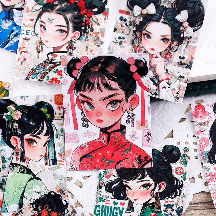 Vintage Cool Girl Stickers 16pcs