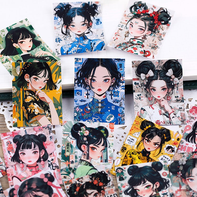 Vintage Cool Girl Stickers 16pcs