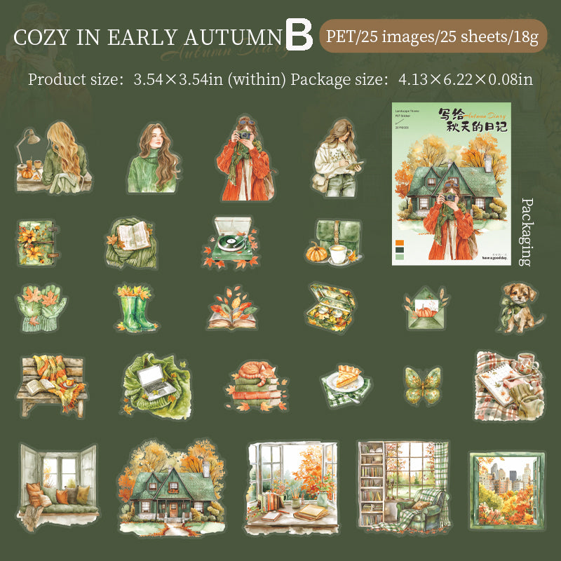 A Diary Written For Autumn Stickers 25pcs