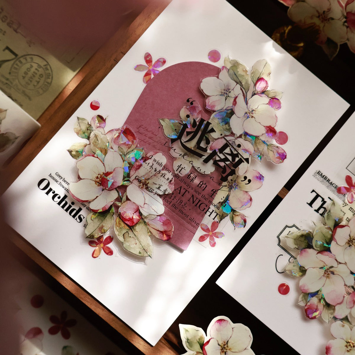 5.5cm*120cm Crabapple Blossoms Flower Tape