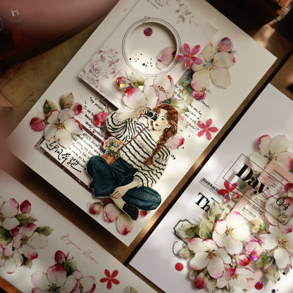 5.5cm*120cm Crabapple Blossoms Flower Tape