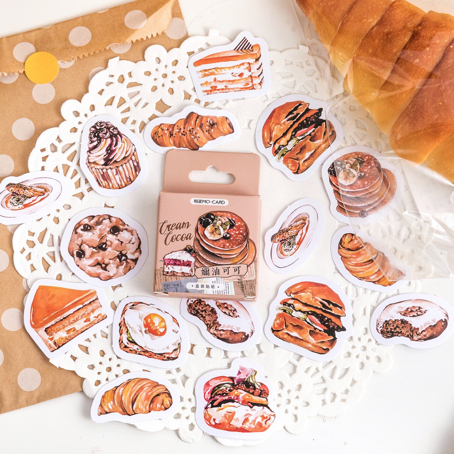 White Cream Sticker Creamy Cocoa Stickers 46pcs – Estarcase