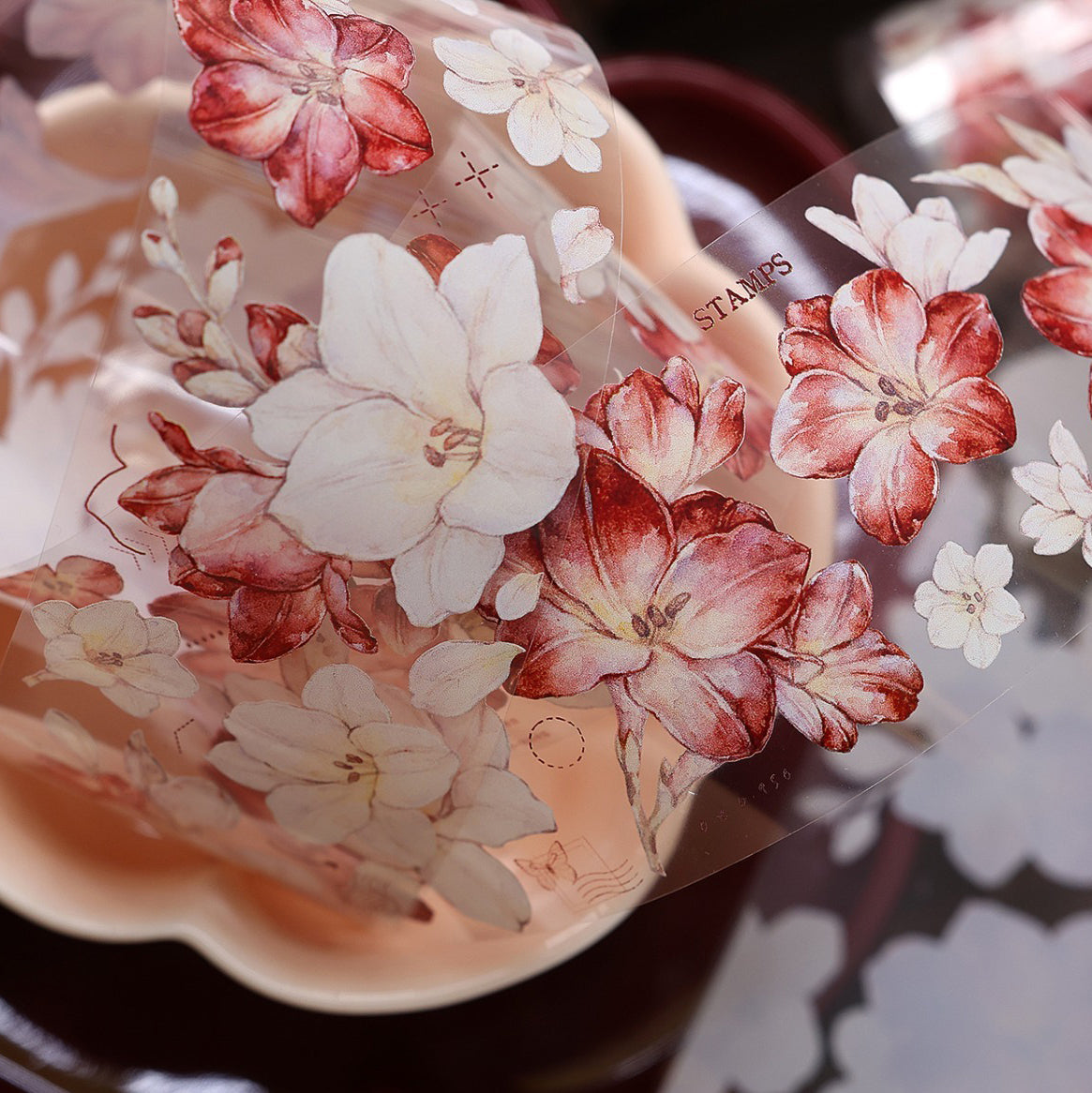 5cm*100cm Crimson Flower Tape