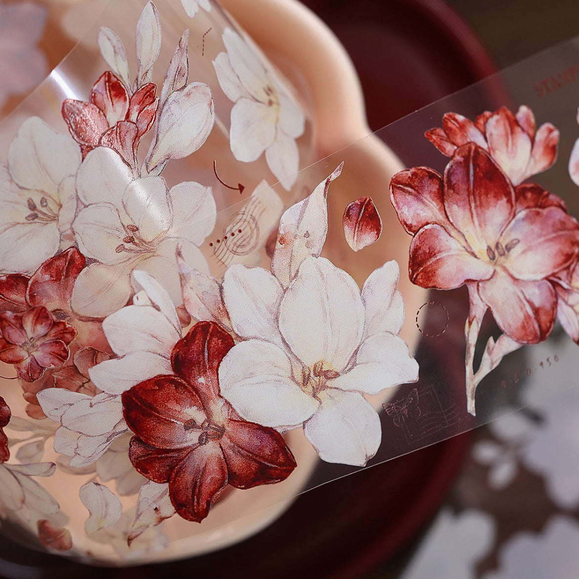 5cm*100cm Crimson Flower Tape