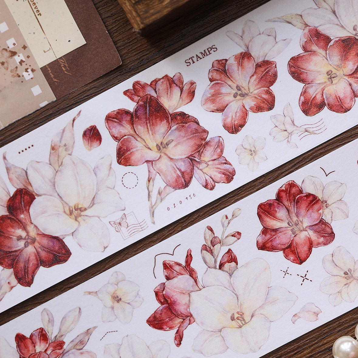 5cm*100cm Crimson Flower Tape