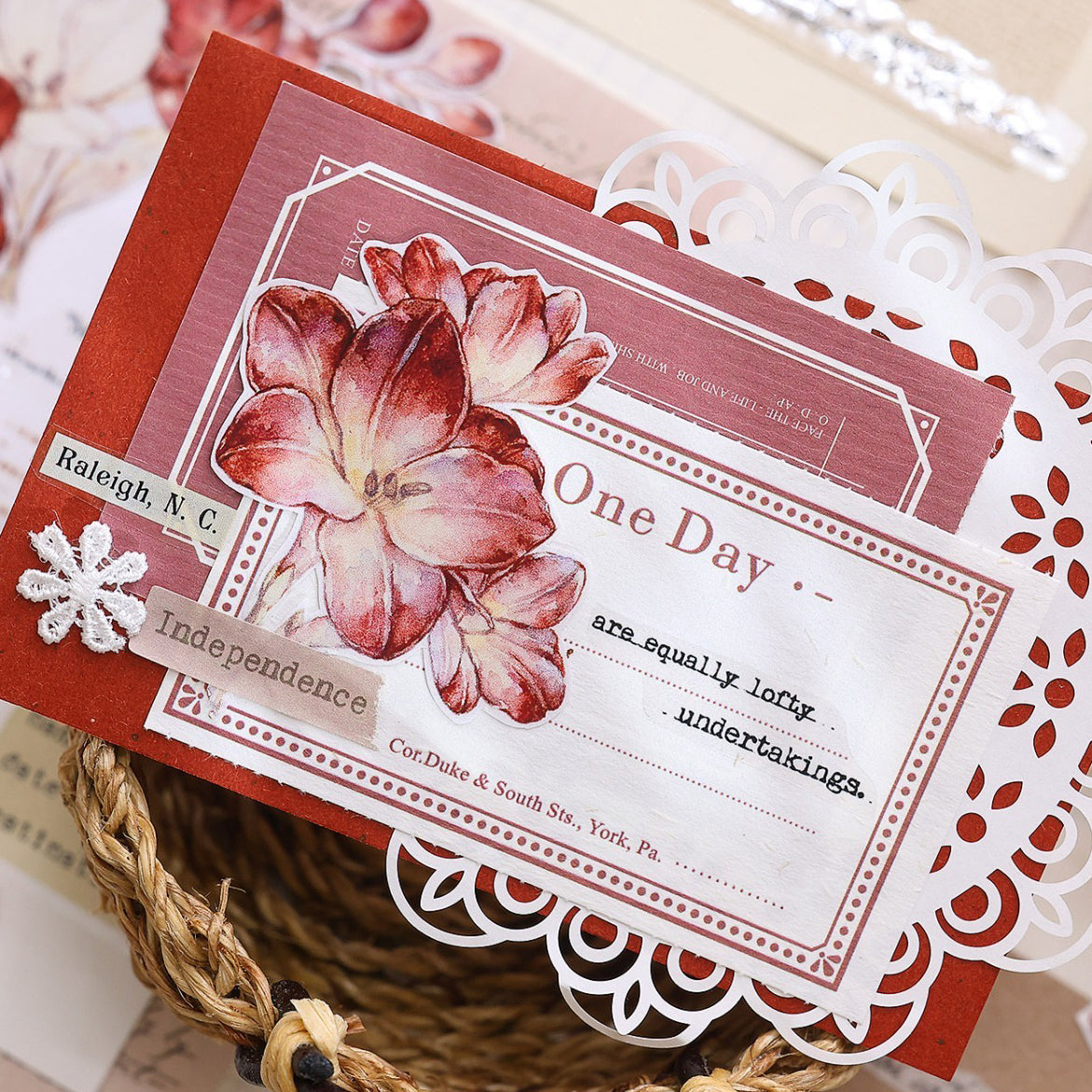 5cm*100cm Crimson Flower Tape
