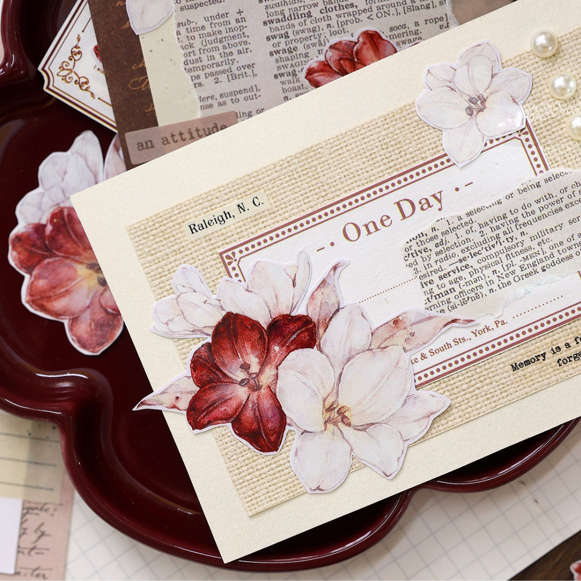 5cm*100cm Crimson Flower Tape