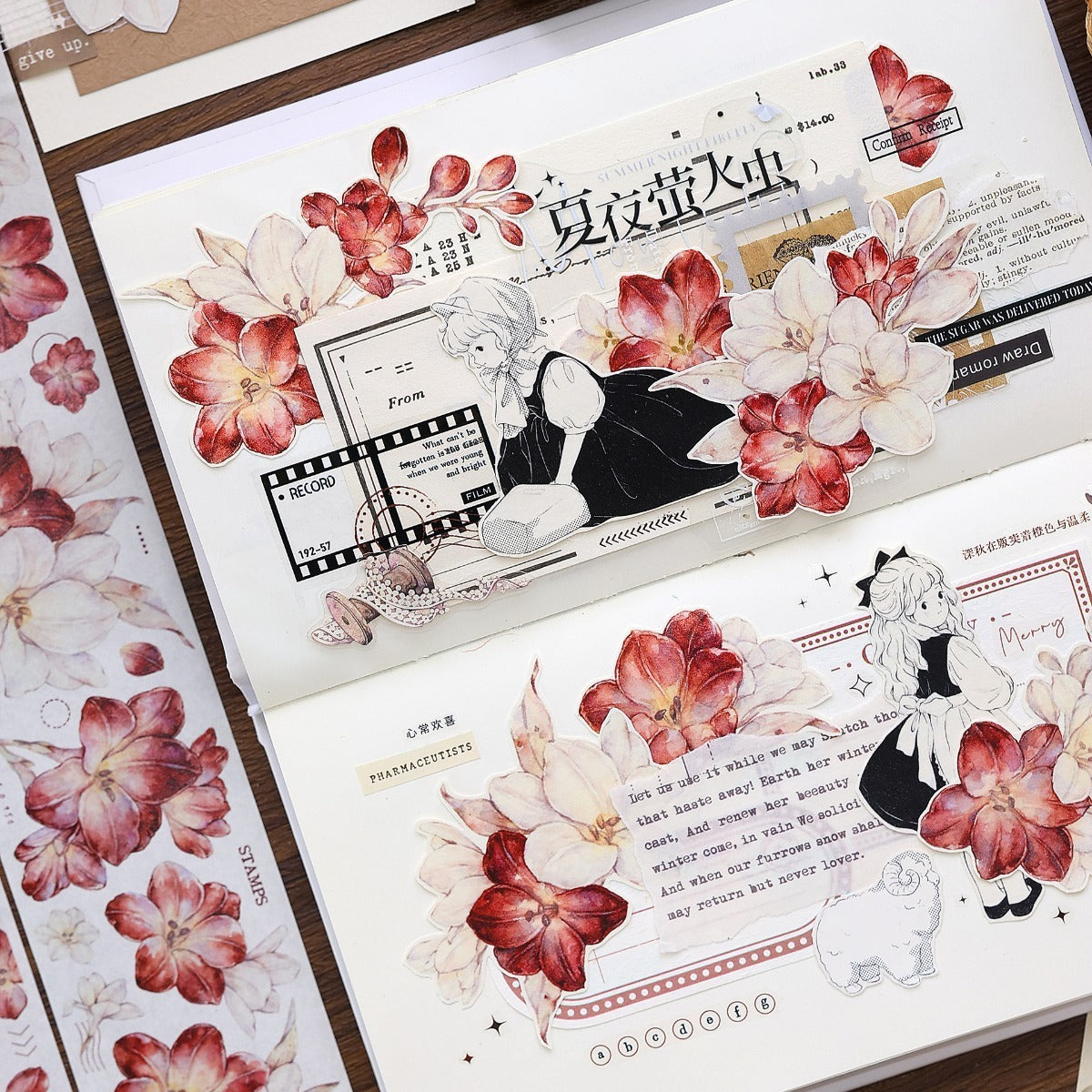 5cm*100cm Crimson Flower Tape