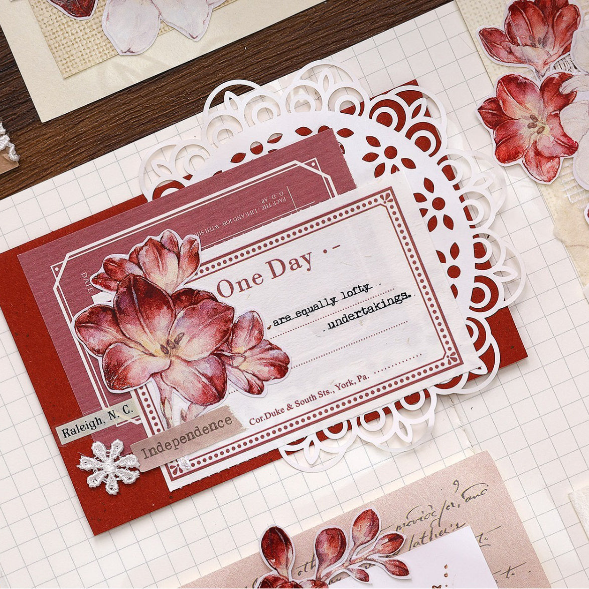 5cm*100cm Crimson Flower Tape