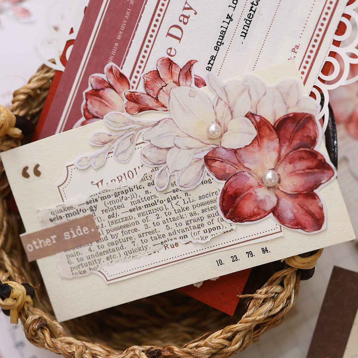 5cm*100cm Crimson Flower Tape