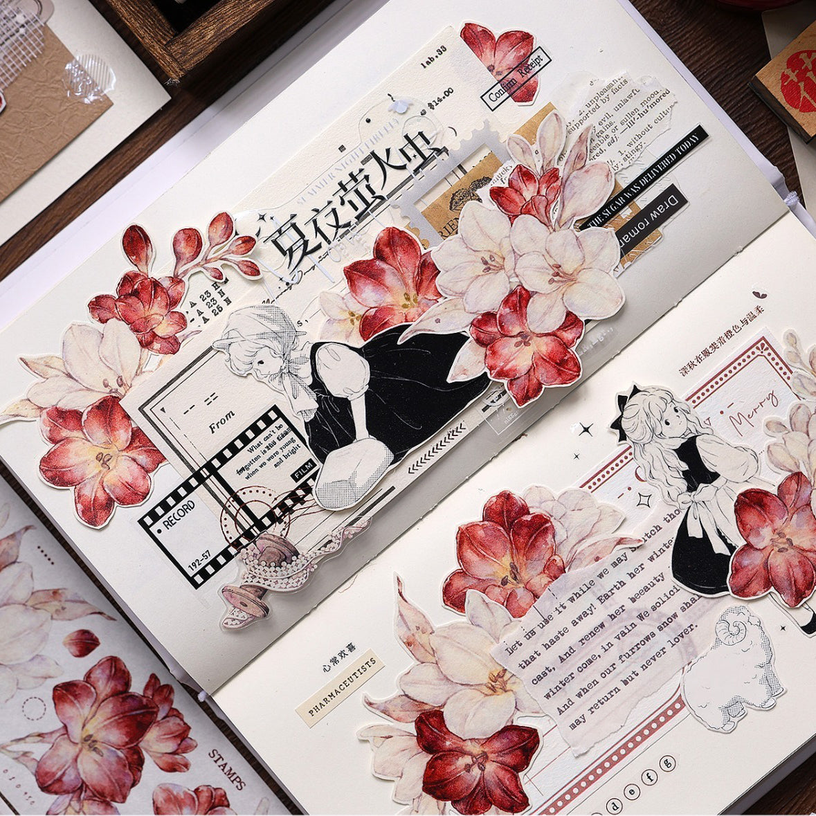 5cm*100cm Crimson Flower Tape