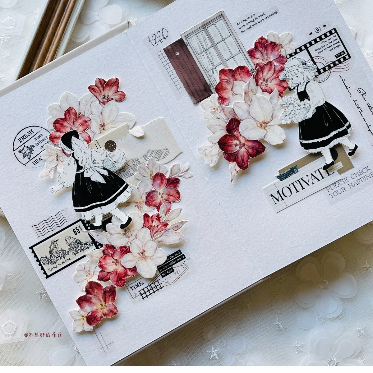 5cm*100cm Crimson Flower Tape