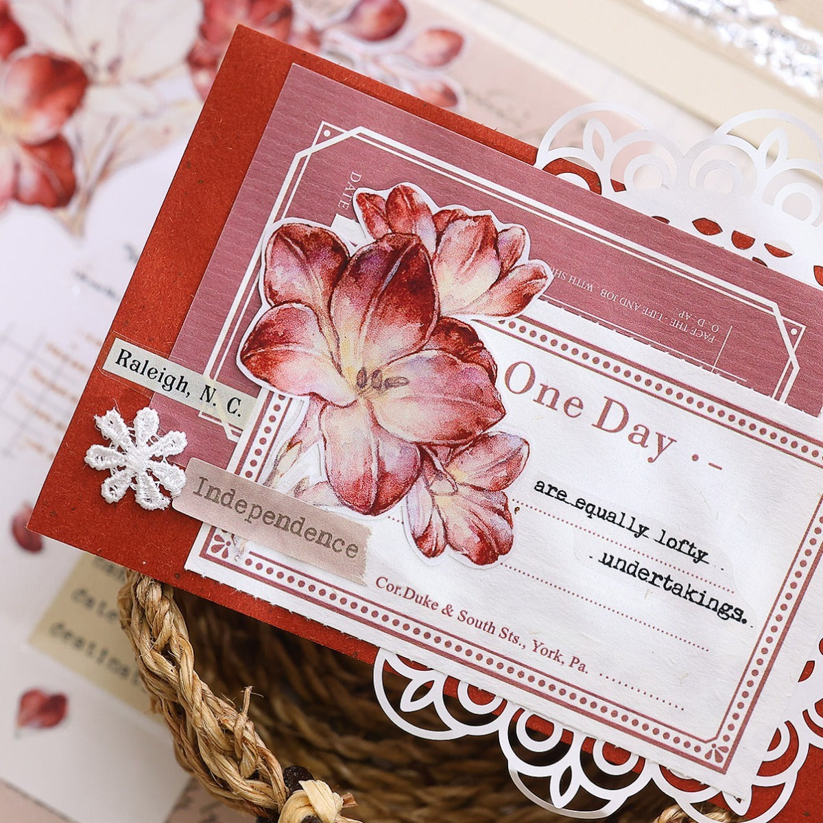 5cm*100cm Crimson Flower Tape