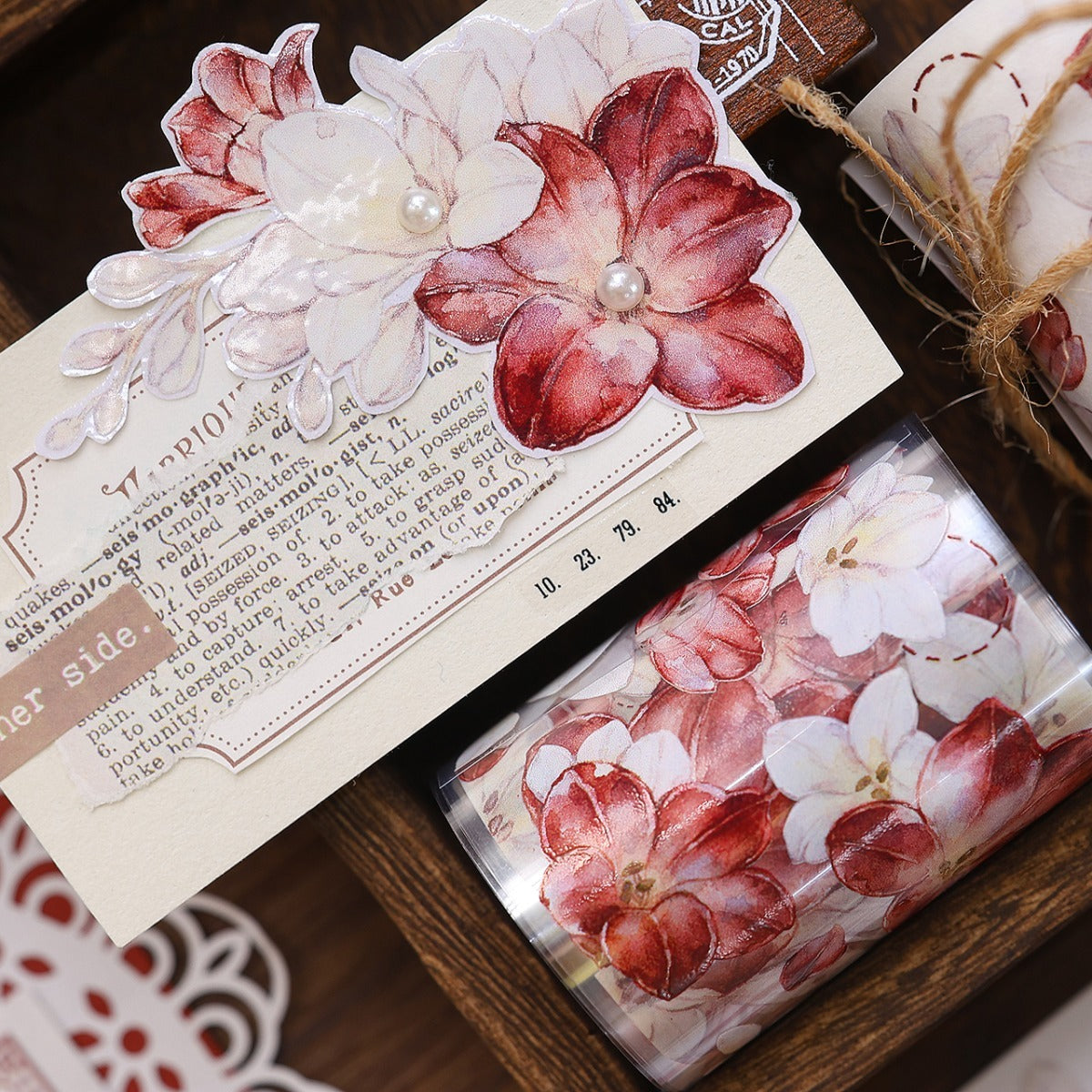 5cm*100cm Crimson Flower Tape