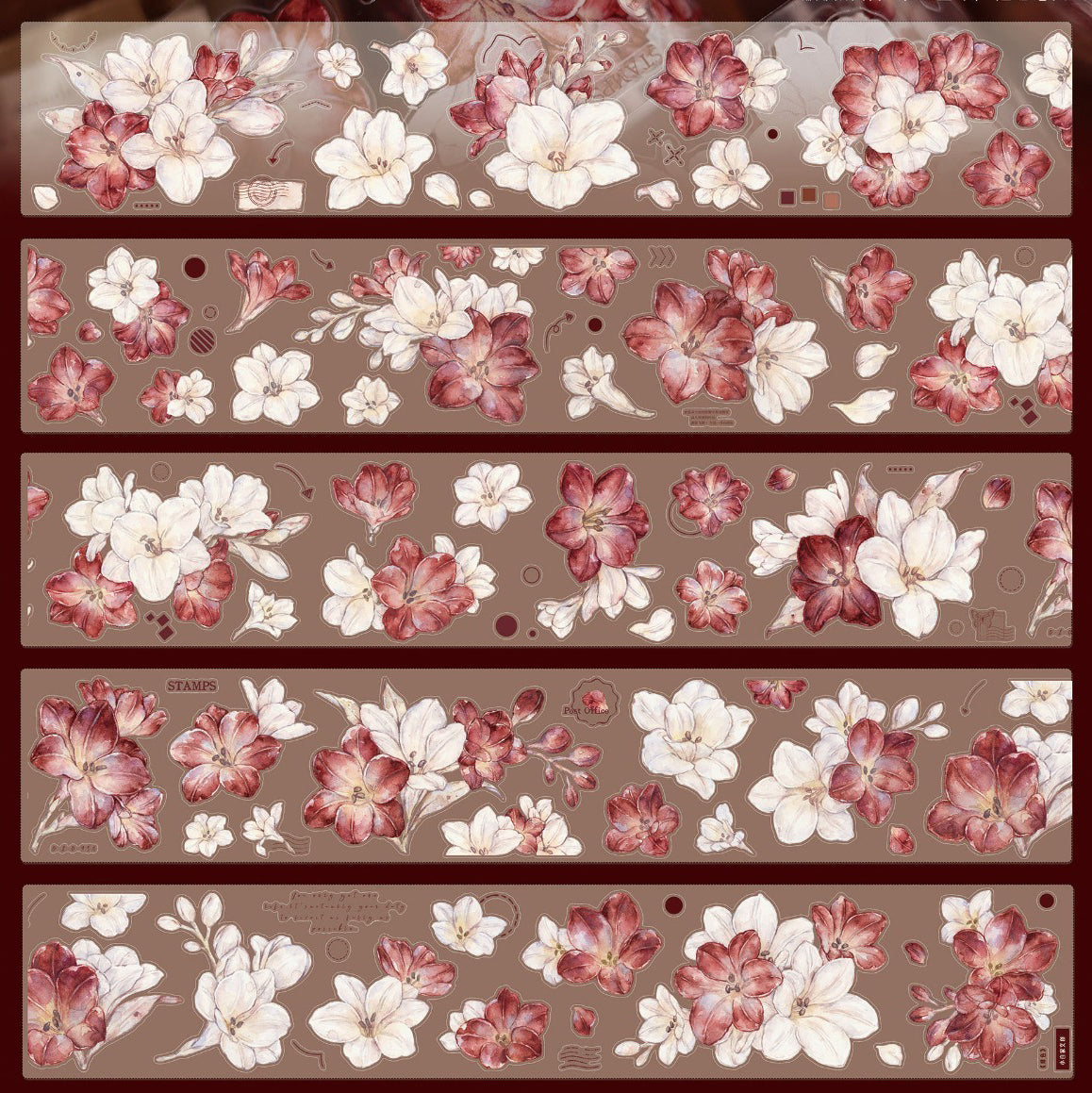 5cm*100cm Crimson Flower Tape