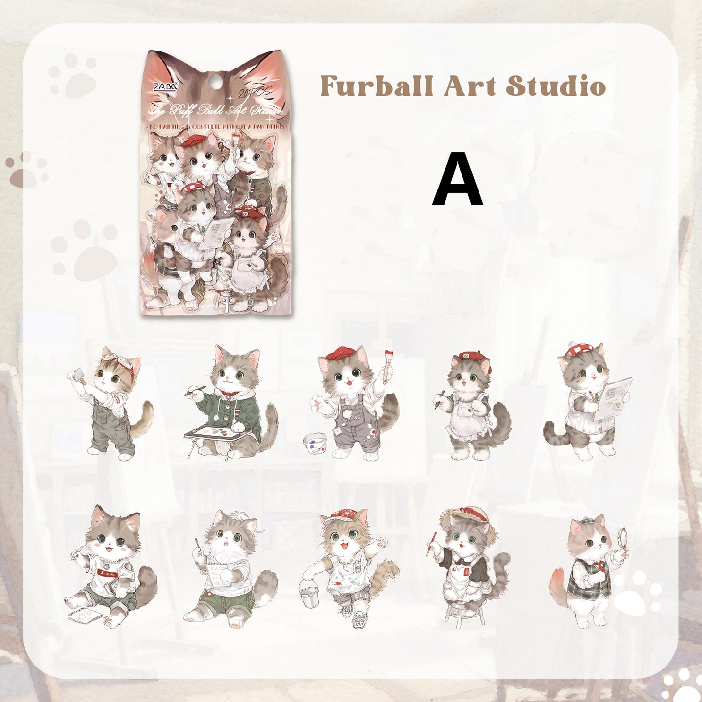 Cute Paw Club Sticker 20pcs