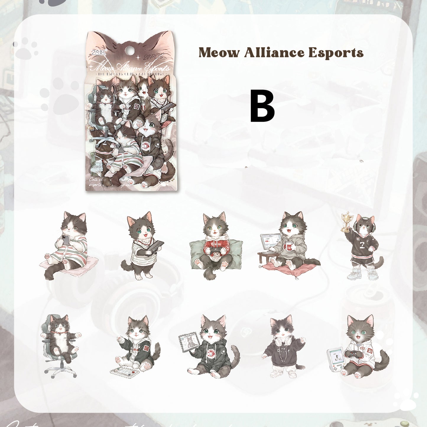 Cute Paw Club Sticker 20pcs