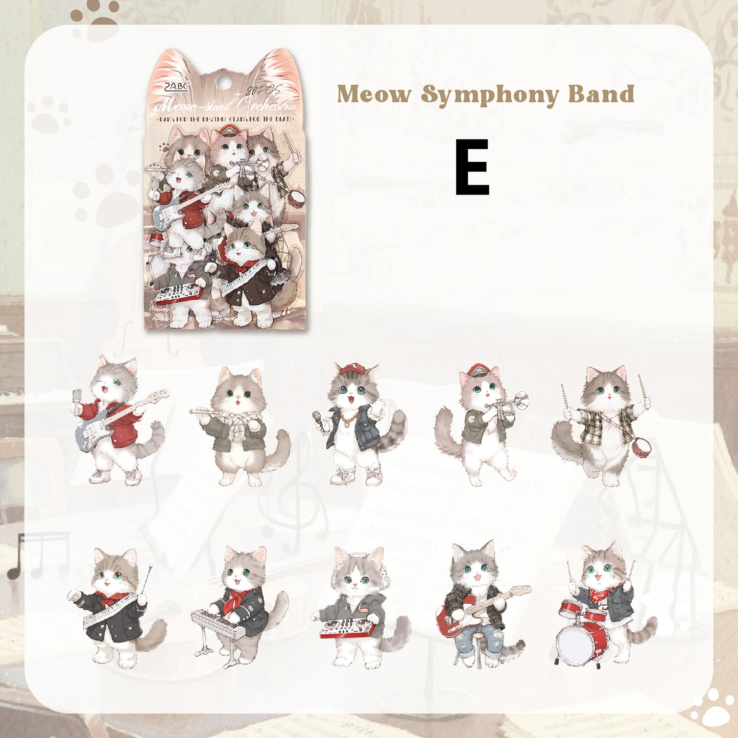 Cute Paw Club Sticker 20pcs