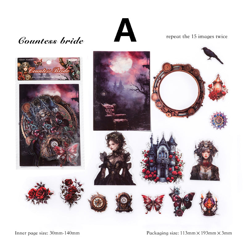 Dark Fantasy Night Series Sticker 30pcs – Estarcase
