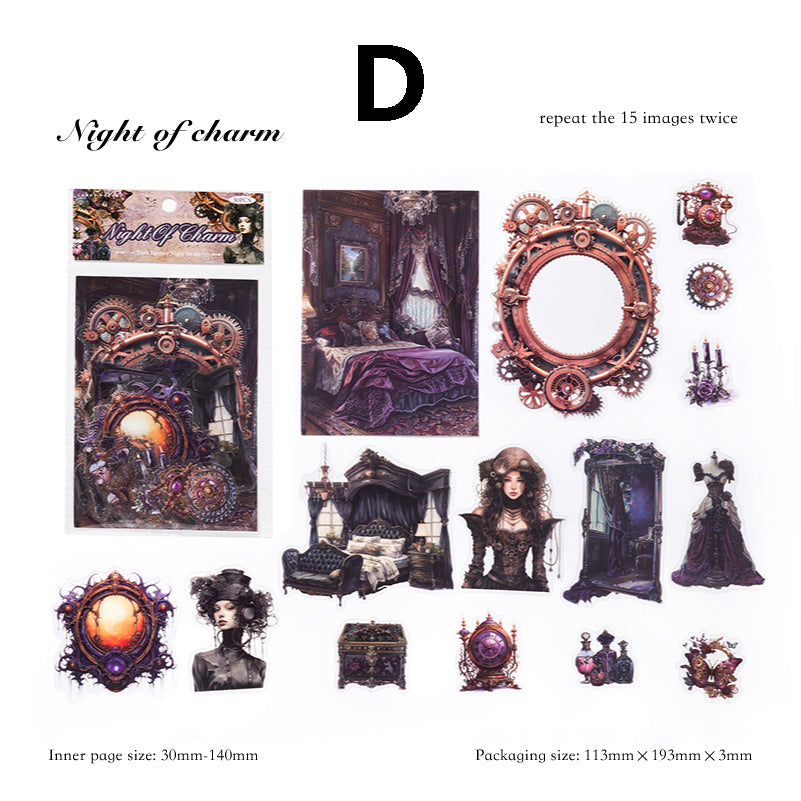 Dark Fantasy Night Series Sticker 30pcs