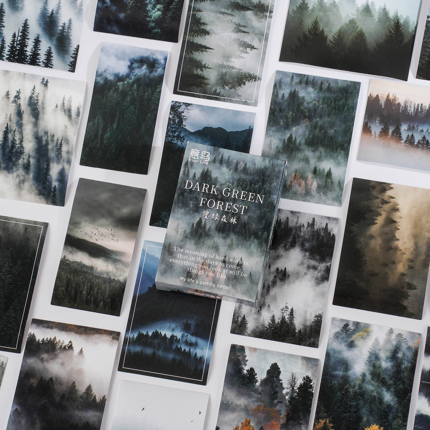 Dark Green Forest Stickers 30pcs