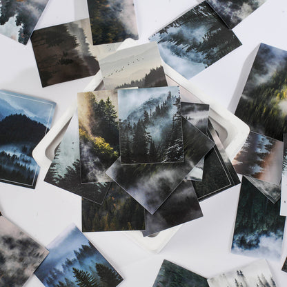 Dark Green Forest Stickers 30pcs