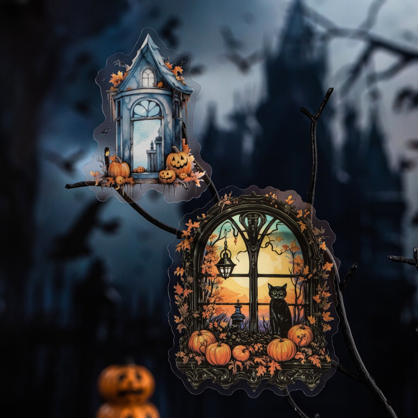 Dark Night Window Shadow Sticker 10pcs