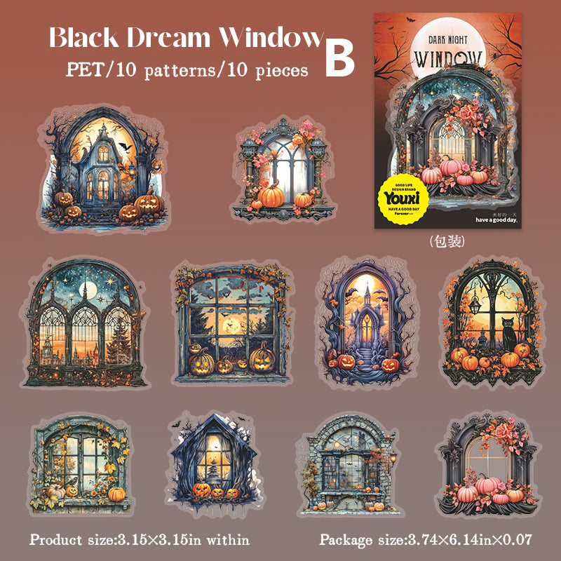 Dark Night Window Shadow Sticker 10pcs