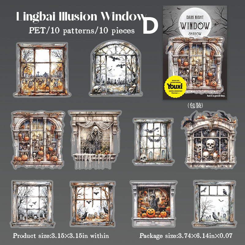 Dark Night Window Shadow Sticker 10pcs