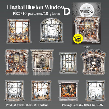 Dark Night Window Shadow Sticker 10pcs