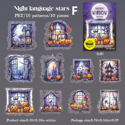 Dark Night Window Shadow Sticker 10pcs