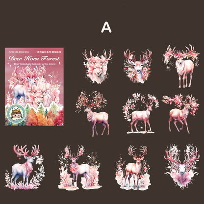 Deer Horn Forest Stickers 10pcs