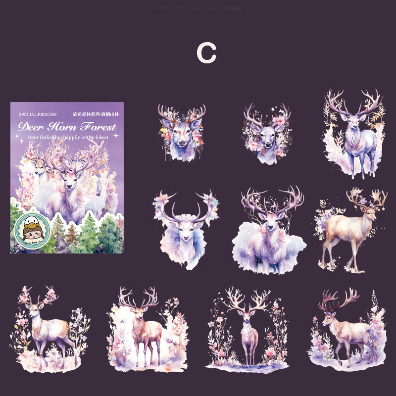 Deer Horn Forest Stickers 10pcs