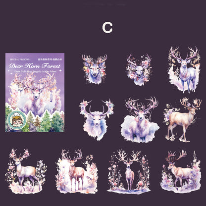 Deer Horn Forest Stickers 10pcs