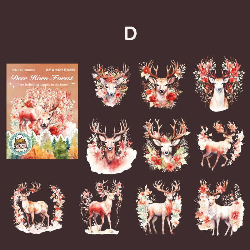 Deer Horn Forest Stickers 10pcs