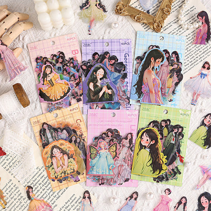 Delicate Girl Stickers 40pcs