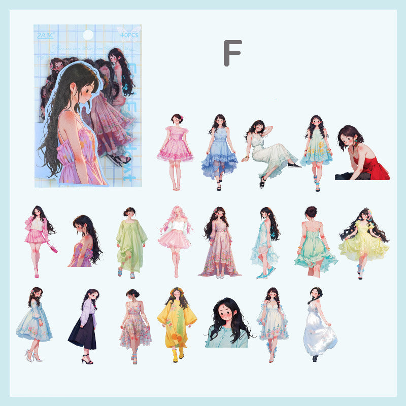 Delicate Girl Stickers 40pcs