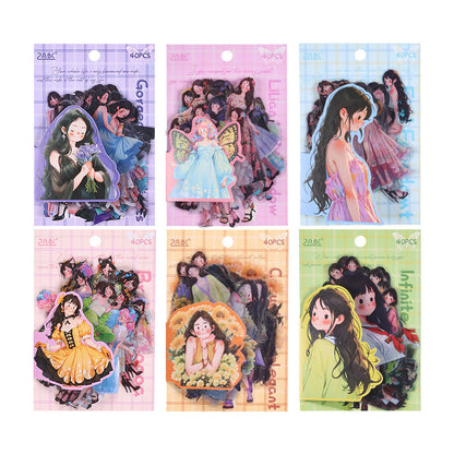 Delicate Girl Stickers 40pcs