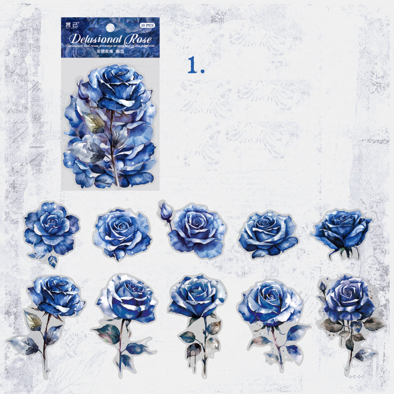 Delusional Rose Sticker 10pcs