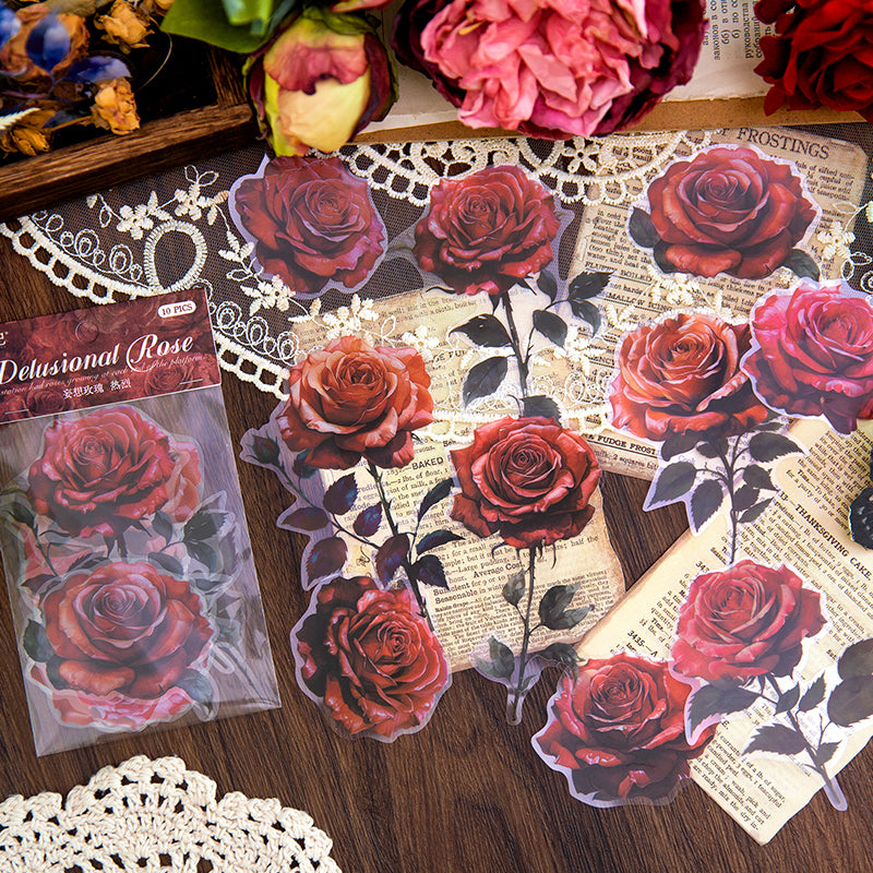 Delusional Rose Sticker 10pcs