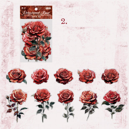 Delusional Rose Sticker 10pcs