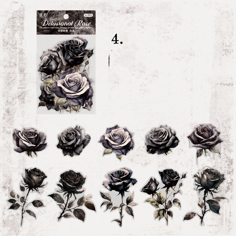 Delusional Rose Sticker 10pcs