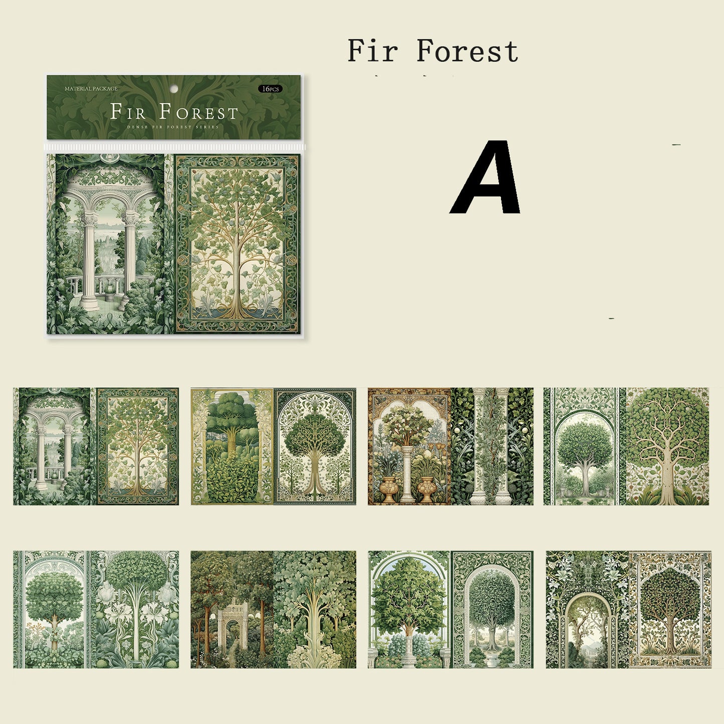Dense Fir Forest Sticker 16pcs