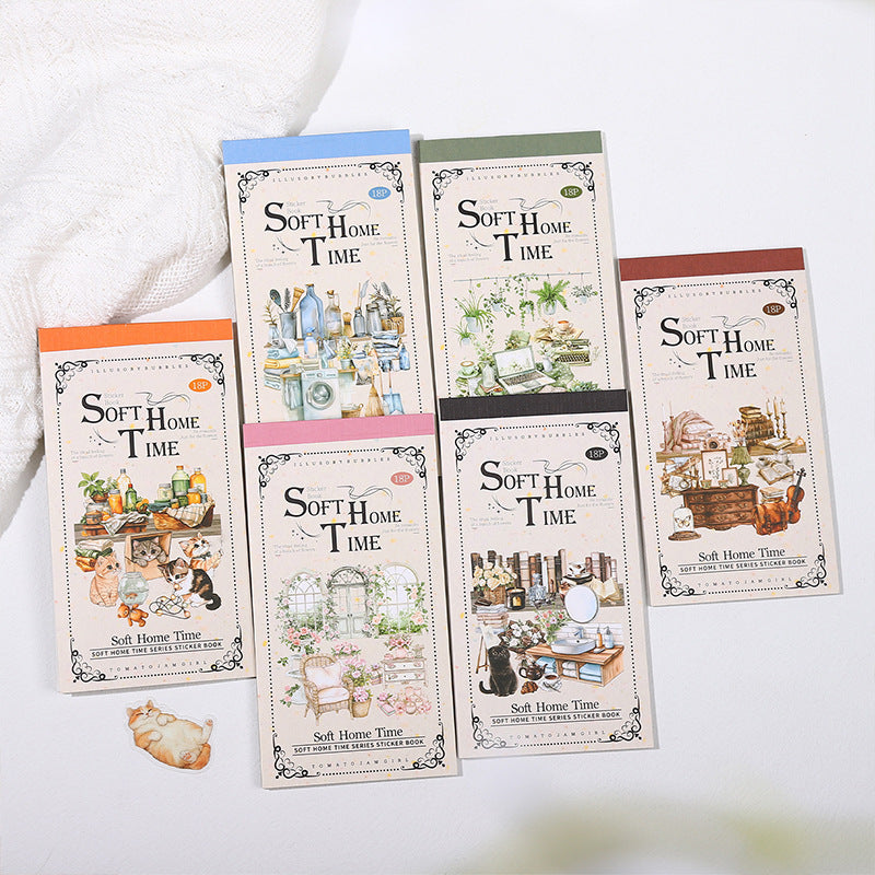 Time Sticker Book Die-cut Soft Home Time Sticker Book 18pcs – Estarcase