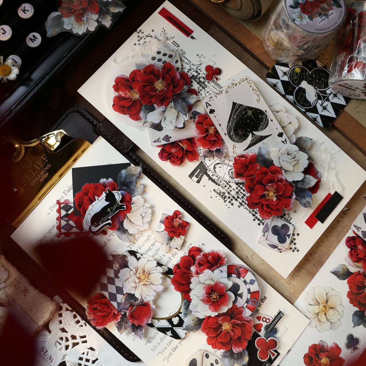 6cm*150cm Die-cutting Lucky Chips Flower Tape