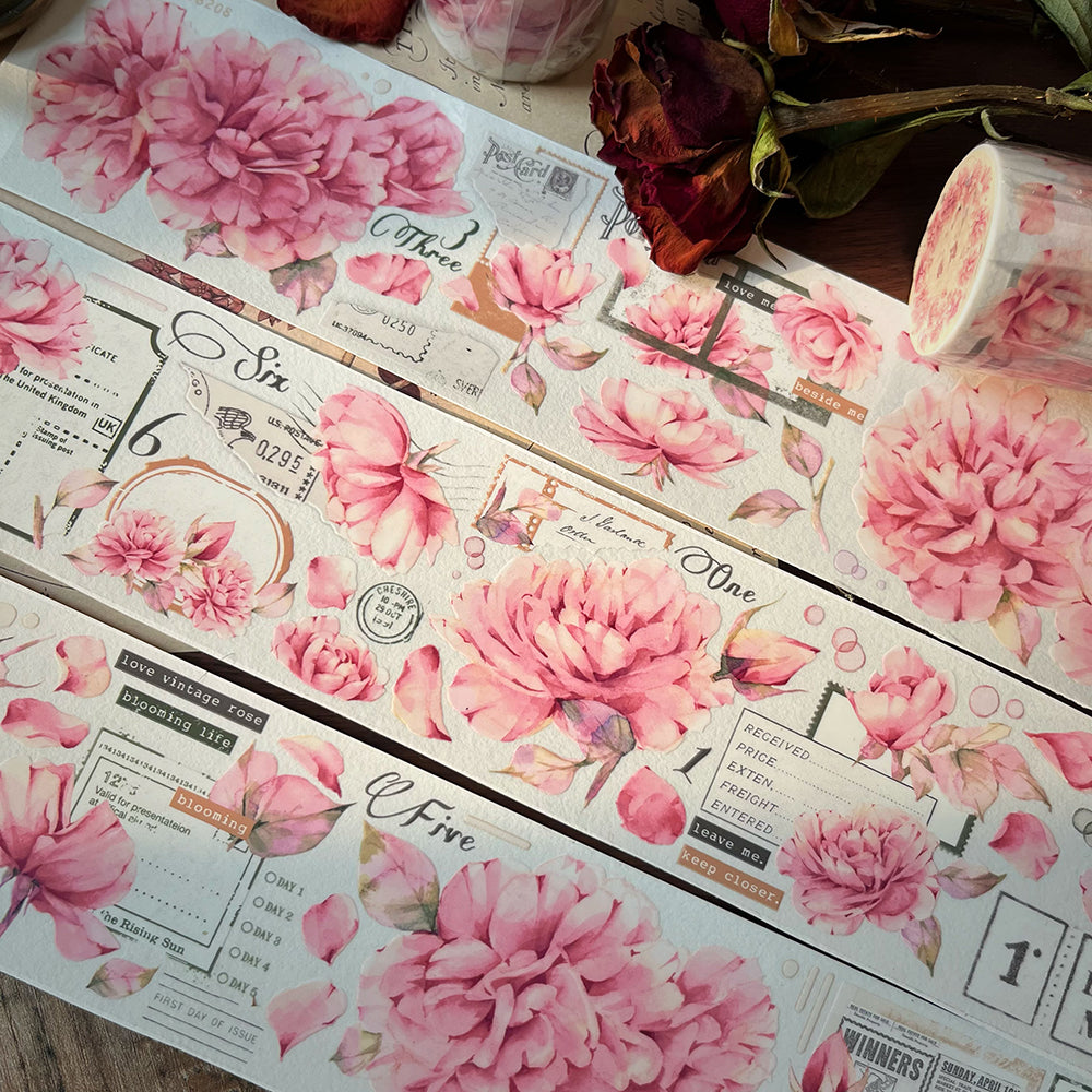 6cm*100cm Dreamlike Pink Flower Tape
