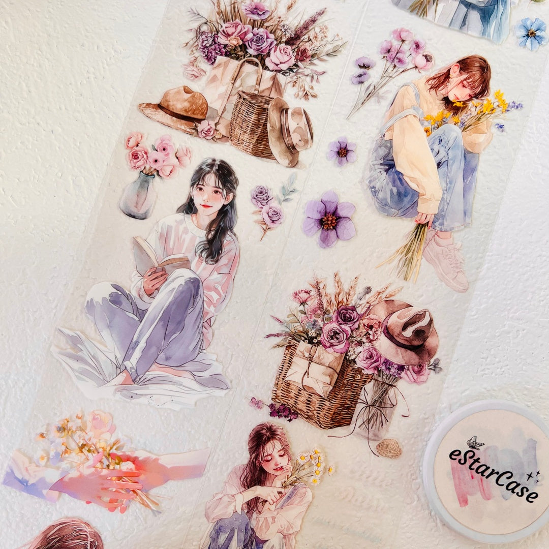 6.5cm*2m Dream of Soft Rain Blossoms Tape